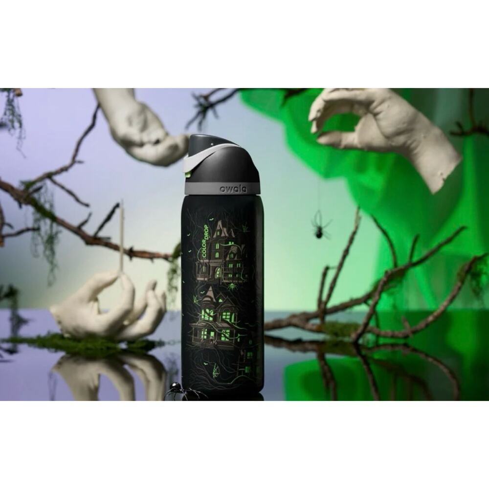OWALA, MIDNIGHT MANOR, 32 oz Freesip, Glow-in-the-dark Haunted House